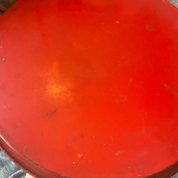 Beautiful Amish Metal Serving Tray Mother and Son making Pretzels Pennsylvania - Picture 2 of 6